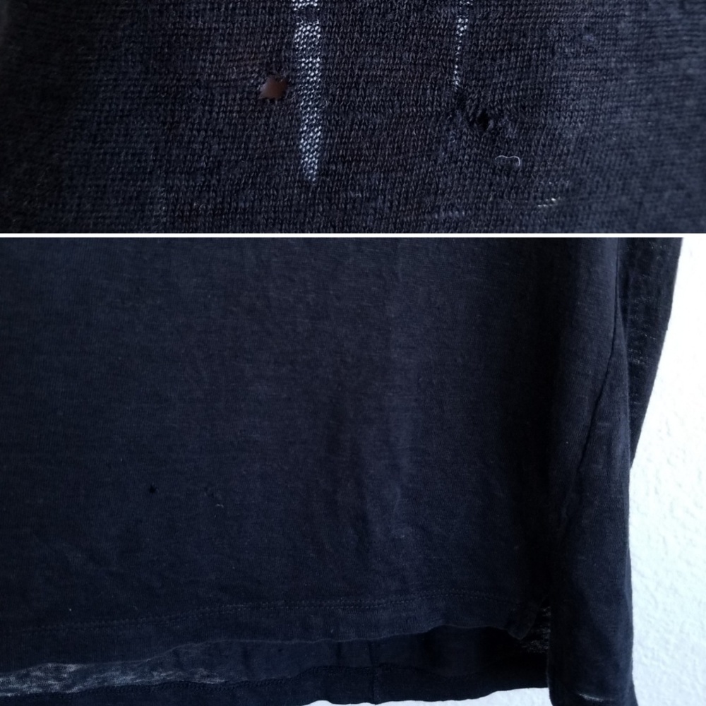 Madewell 100% Linen Muscle Tee Tank Top Crew Neck - Picture 7 of 8